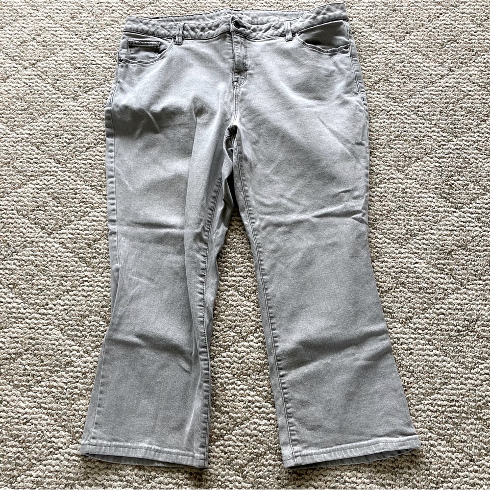 Sonoma Life + Style Mid Rise Demi Bootcut Gray Jeans 18 Wide Short